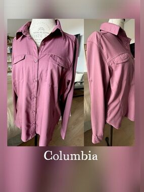 Columbia Rose-Mauve Button Front Performance Shirt